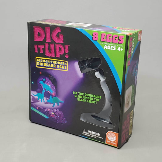 MINDWARE Dig it up Glow in the Dark Dinosaur Eggs w/ Black Light (New) - 