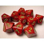 Chessex d10 Set of 10 Dice - Speckled: Strawberry