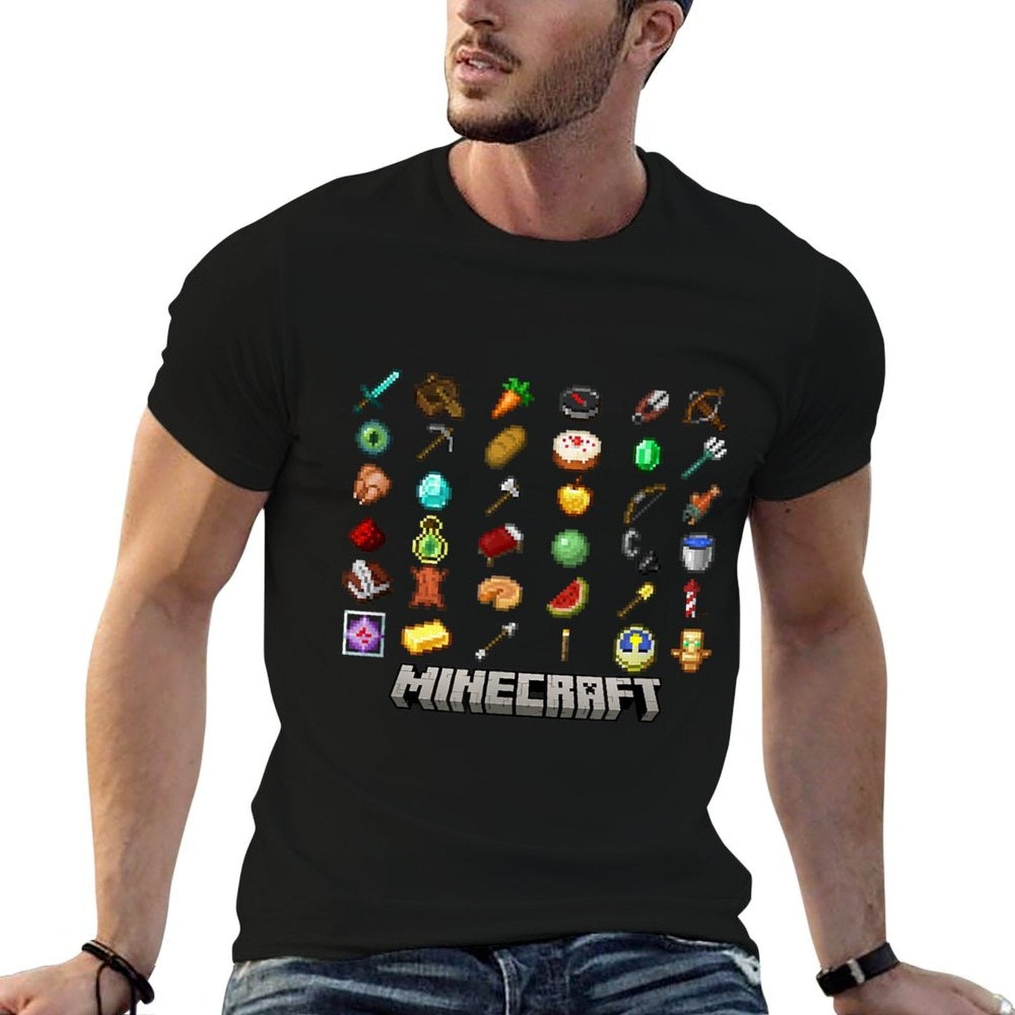 Minecraft Items Textbook  Summer-ready Fabric T-Shirt