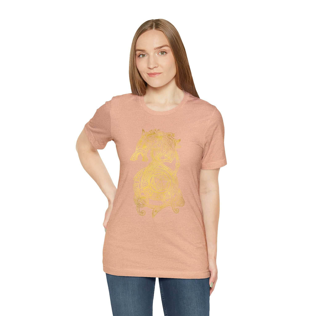 Golden Celtic Dice Dragon Shirt - Army / S