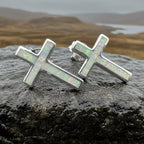 Serene Soul Opal Cross Earrings