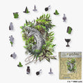 Harry Potter - Slytherin Crest - Utilitarian Romance Wooden Jigsaw Puzzle - A4 + Wooden Gift Box
