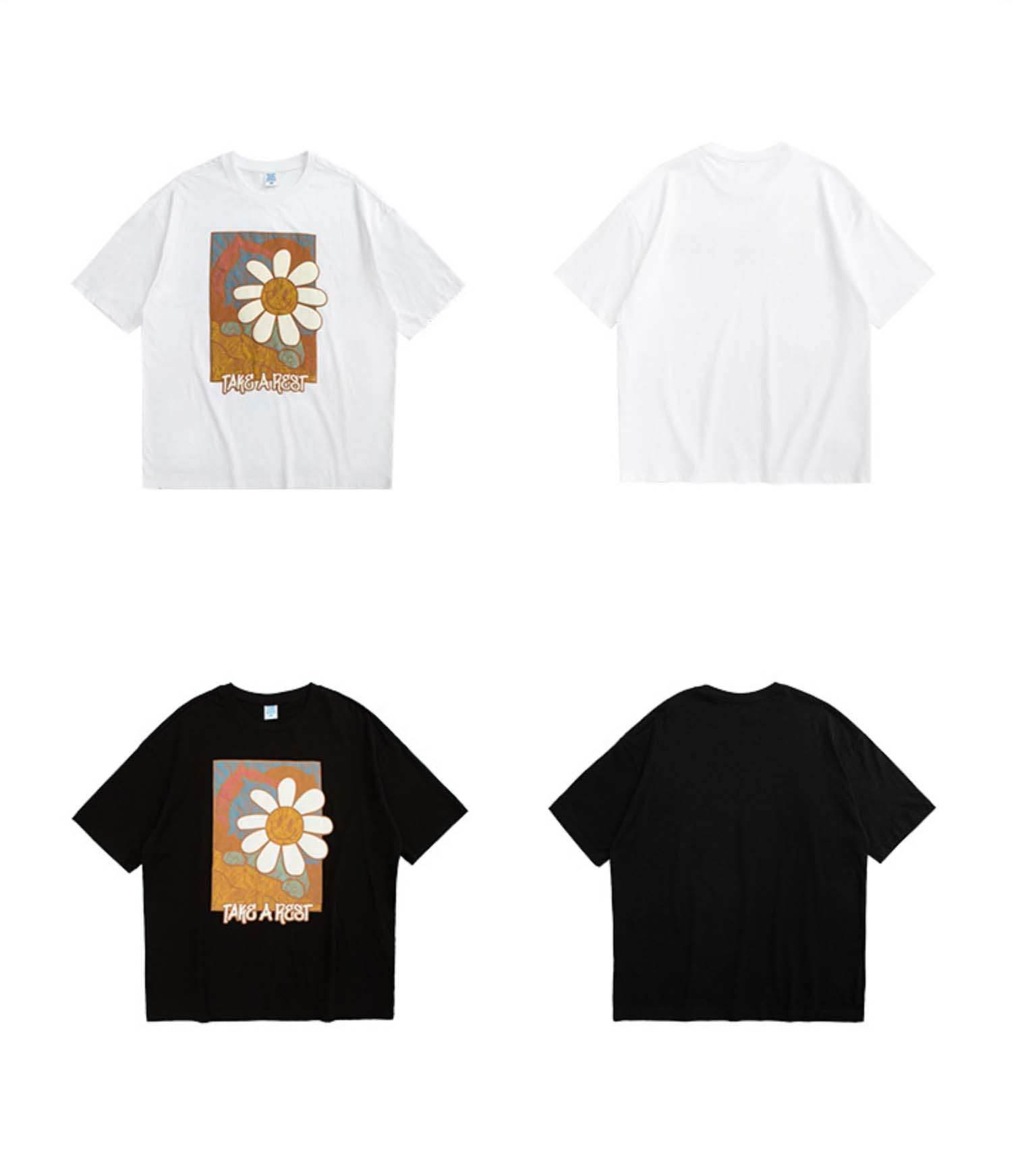 Color Artwork Daisy Tee - White / M