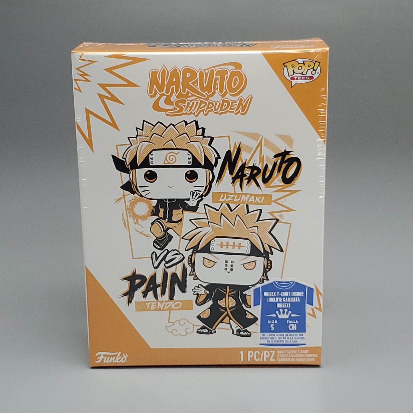 FUNKO Pop Naruto Shippuden Unisex T-Shirt SZ S Naruto vs Pain Boxed Tee - 