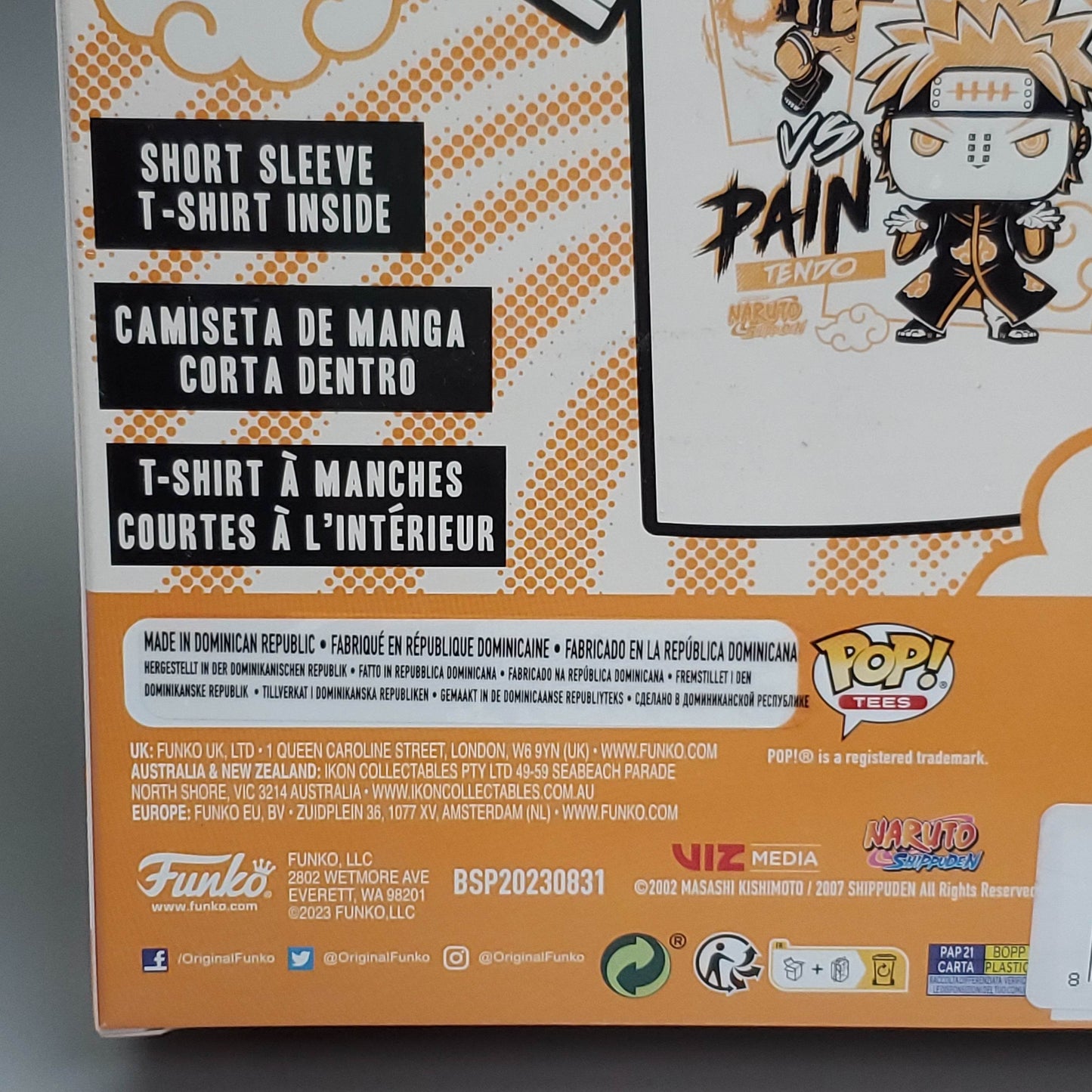 FUNKO Pop Naruto Shippuden Unisex T-Shirt SZ XS Naruto vs Pain Boxed Tee - 