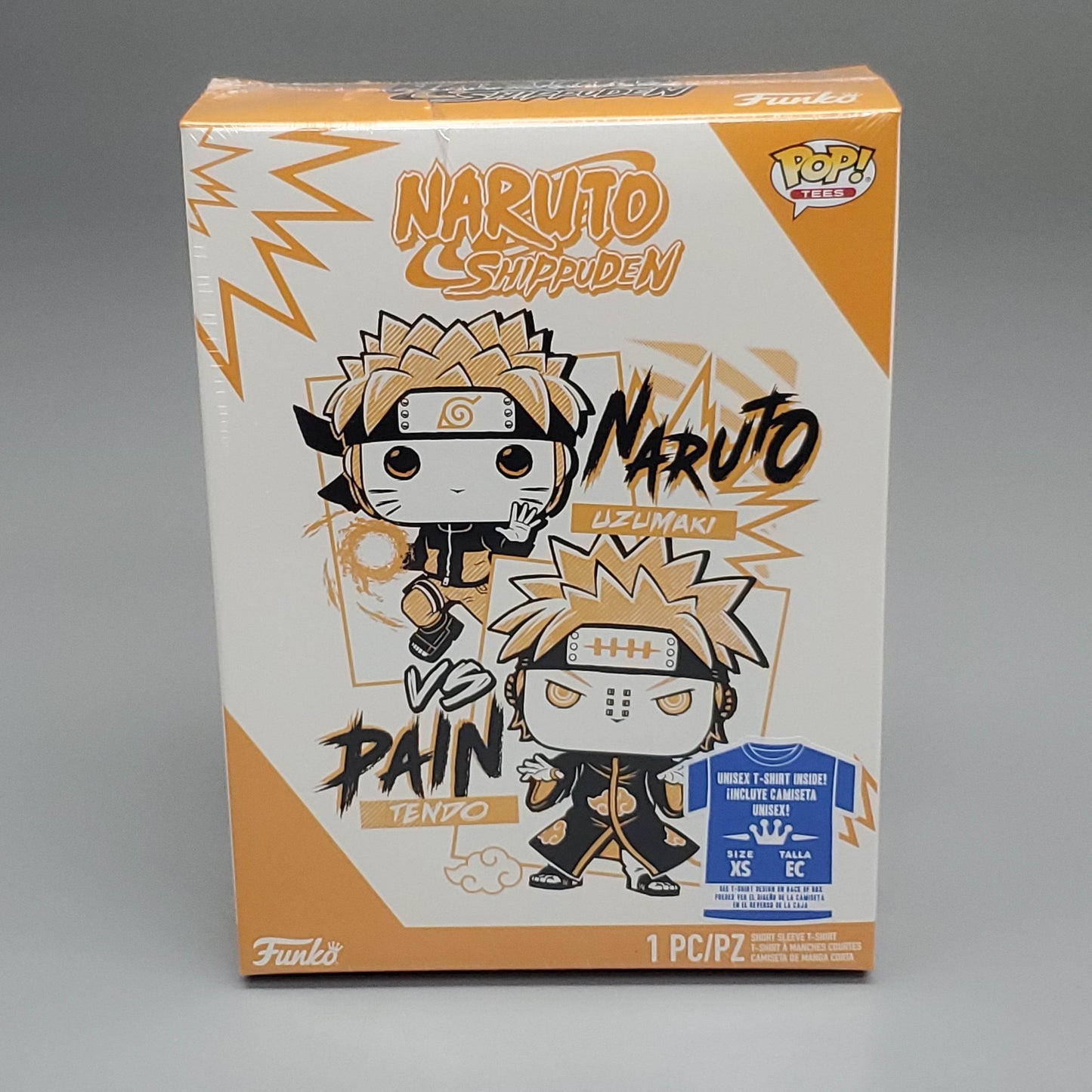 FUNKO Pop Naruto Shippuden Unisex T-Shirt SZ XS Naruto vs Pain Boxed Tee - 