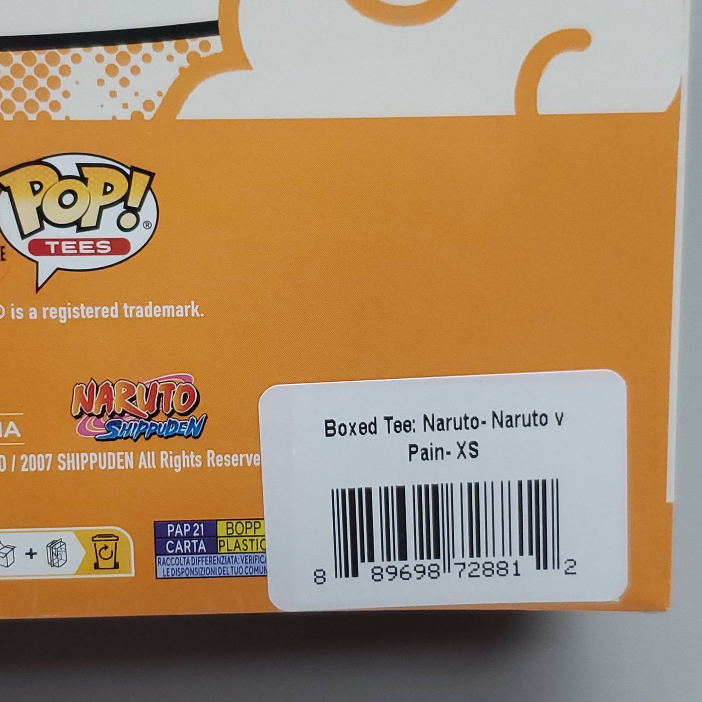 FUNKO Pop Naruto Shippuden Unisex T-Shirt SZ XS Naruto vs Pain Boxed Tee - 