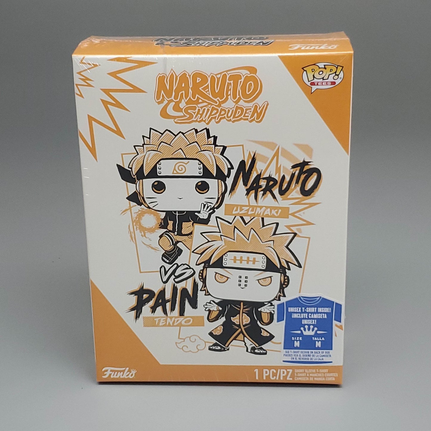 FUNKO Pop Naruto Shippuden Unisex T-Shirt SZ M Naruto vs Pain Boxed Tee - 