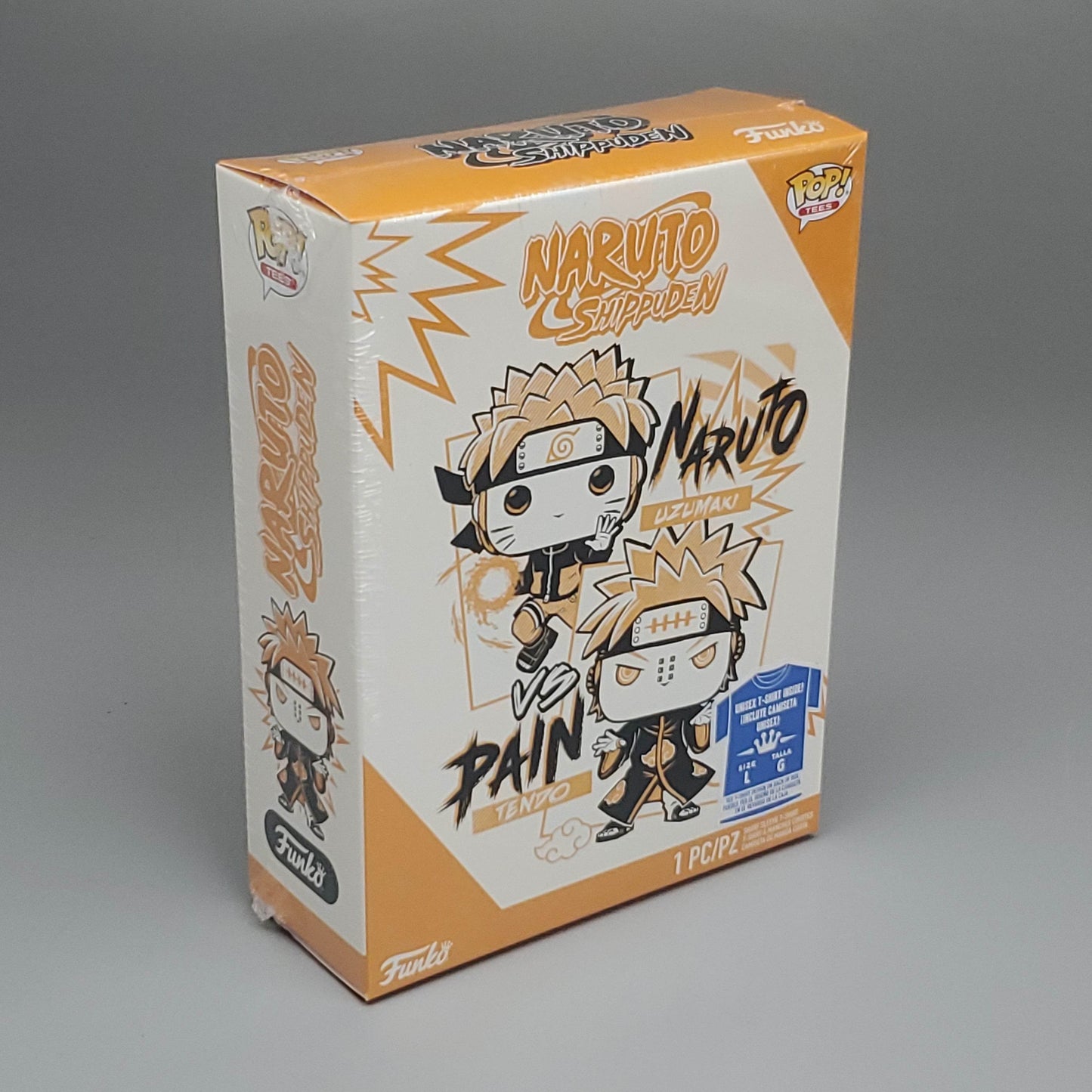 FUNKO Pop Naruto Shippuden Unisex T-Shirt SZ L Naruto vs Pain Boxed Tee - 