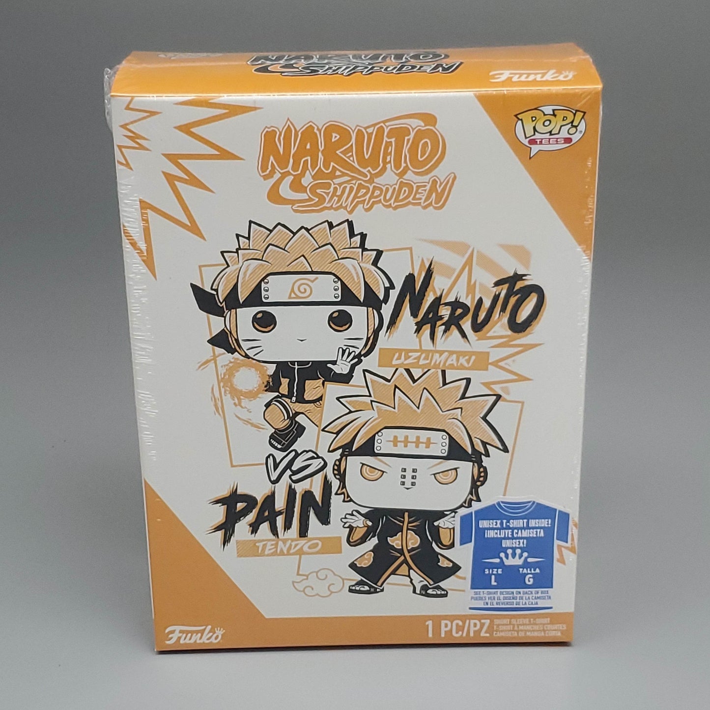 FUNKO Pop Naruto Shippuden Unisex T-Shirt SZ L Naruto vs Pain Boxed Tee - 