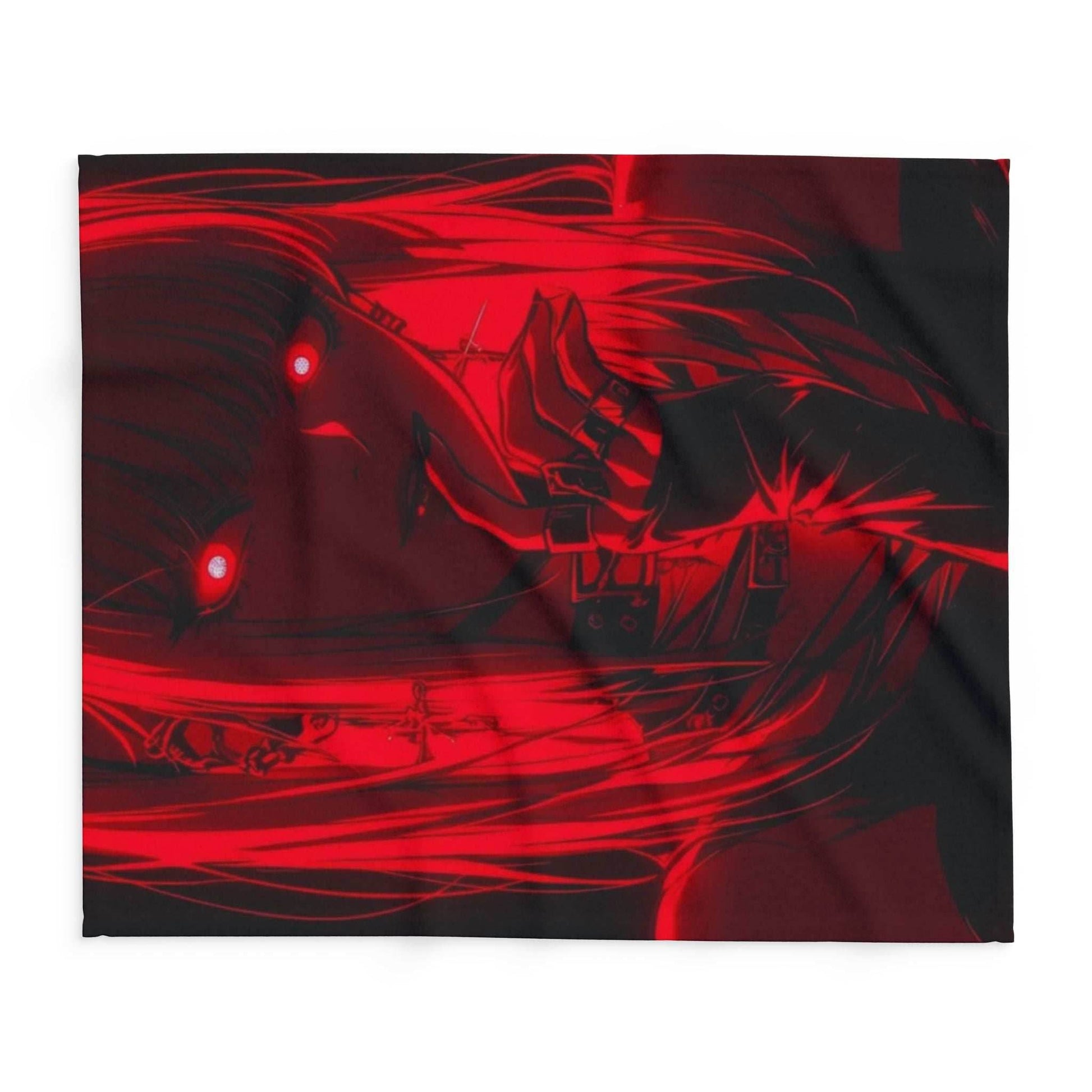 Dn missa Cozy Arctic Fleece Blanket with Striking Red Design - Perfect for Gifting, Home Décor, Anime Nights, Cozy Evenings, Horror Lovers - 30'' × 40''