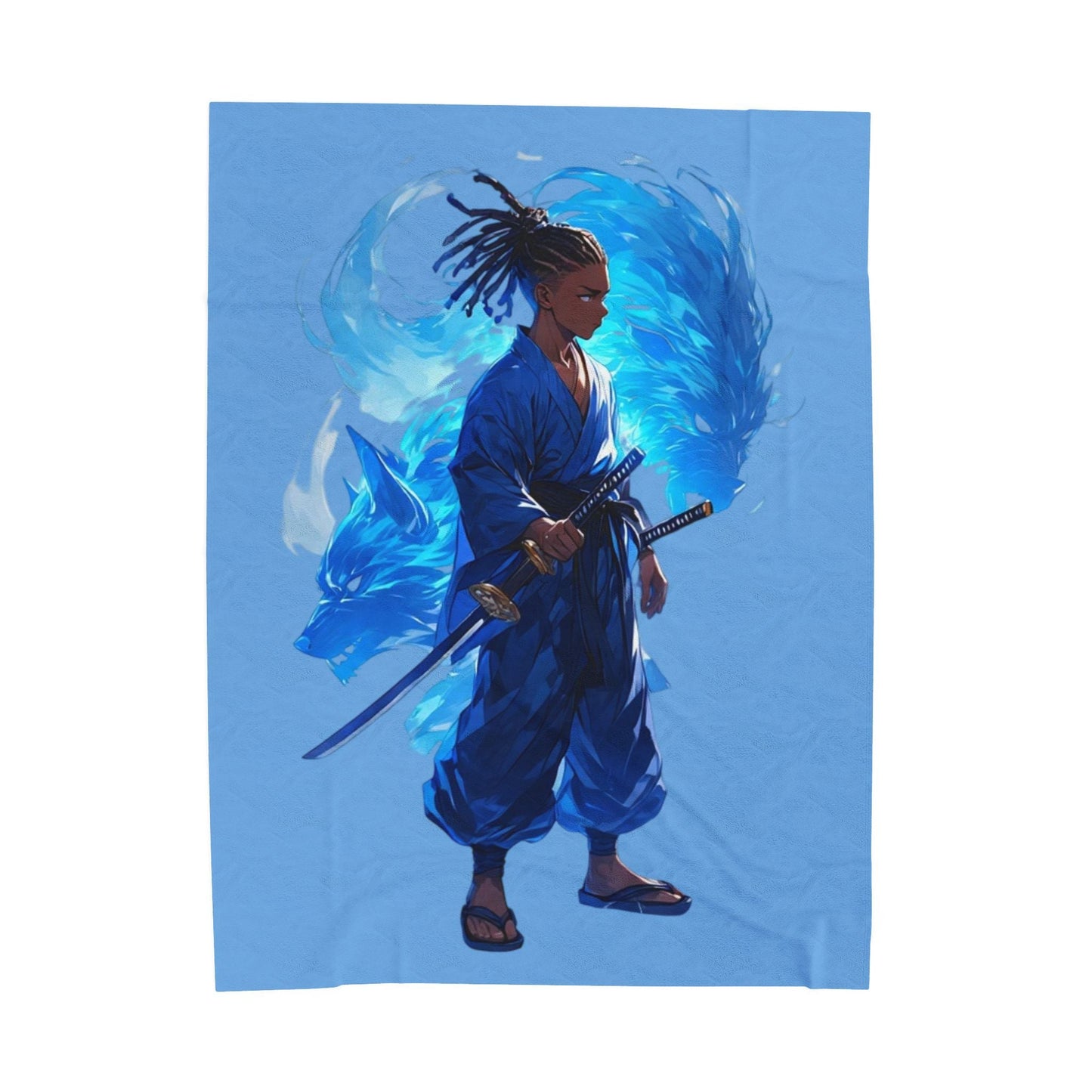 Wolf Warrior Plush Blanket