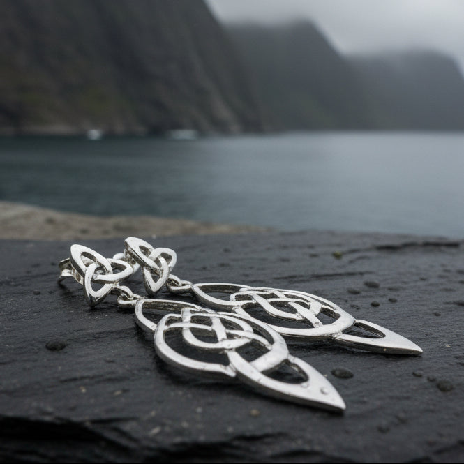 Celtic Knot Moon Earrings