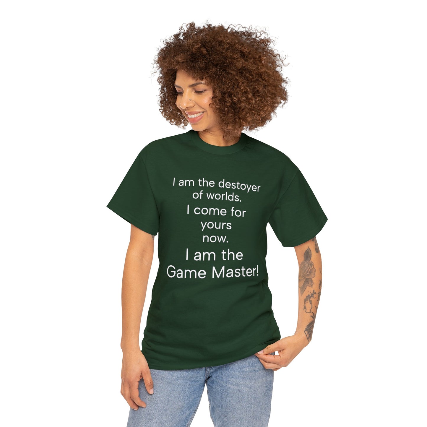 i am the destoyer of worlds, i am the game master Unisex Heavy Cotton Tee-DungeonDice1