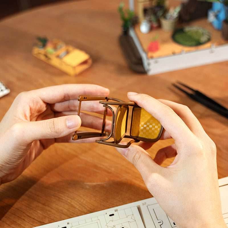 DIY Book Nook Kit – Garden House Bookshelf Insert Decoration - 