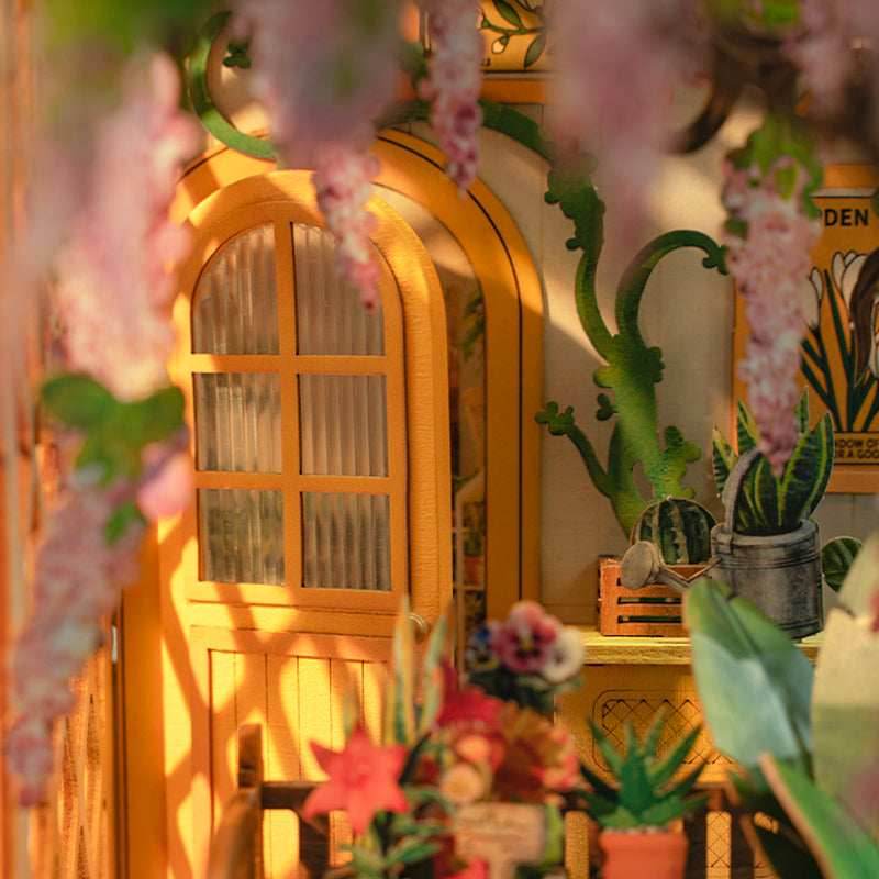 DIY Book Nook Kit – Garden House Bookshelf Insert Decoration - 