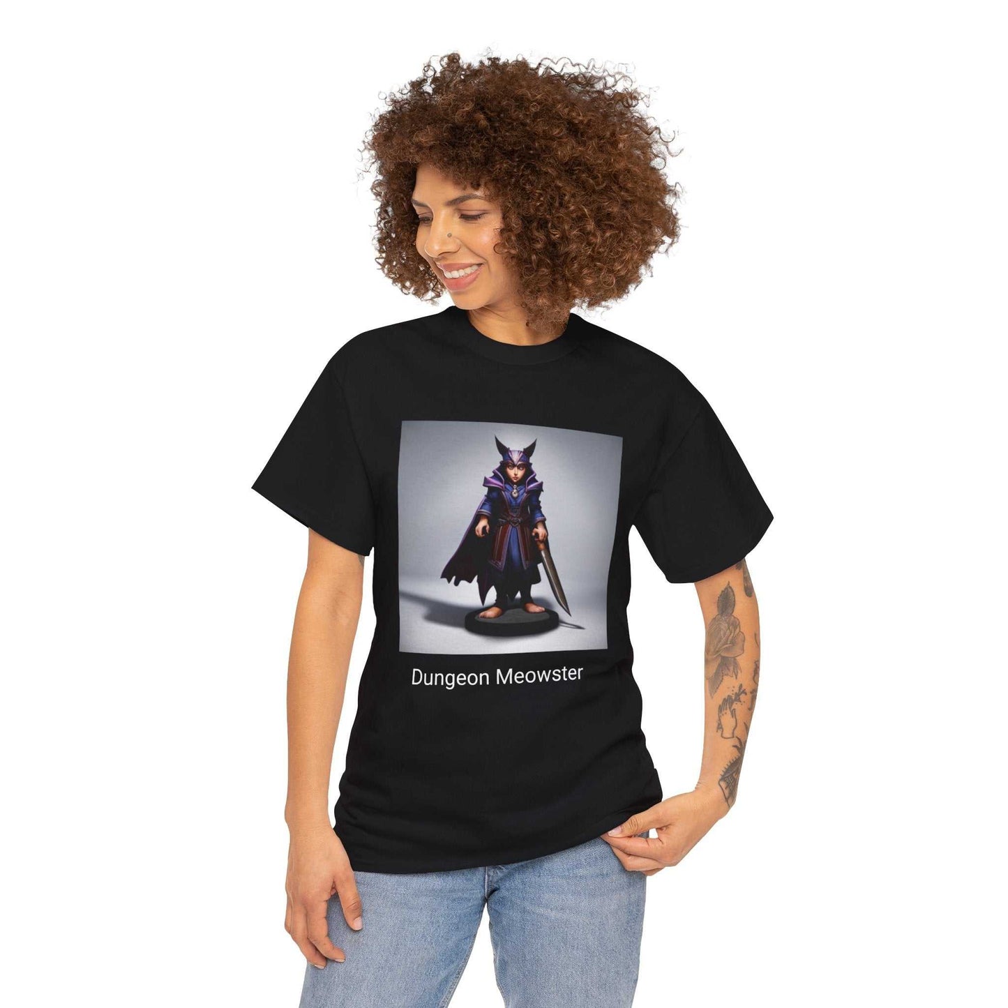 Dungeon Meowster Unisex Heavy Cotton Tee-DungeonDice1