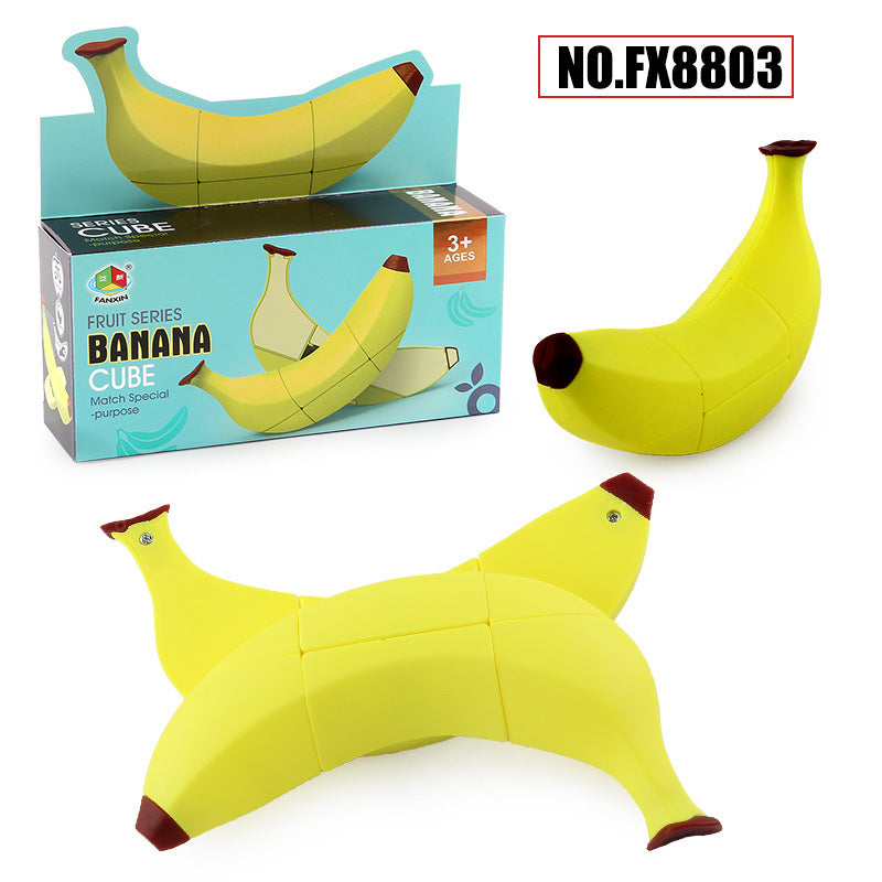 Fruit Puzzle Cube Toy – Apple, Banana & Lemon