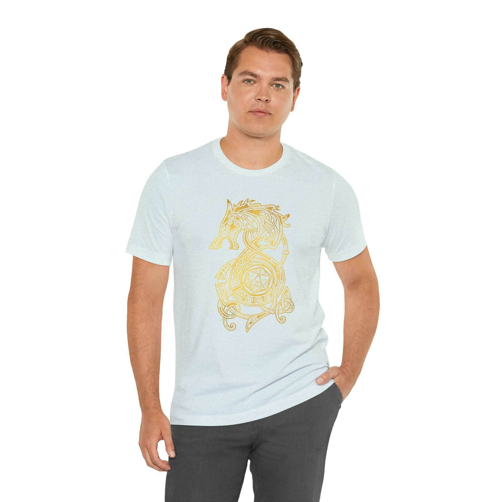 Golden Celtic Dice Dragon Shirt - Army / S
