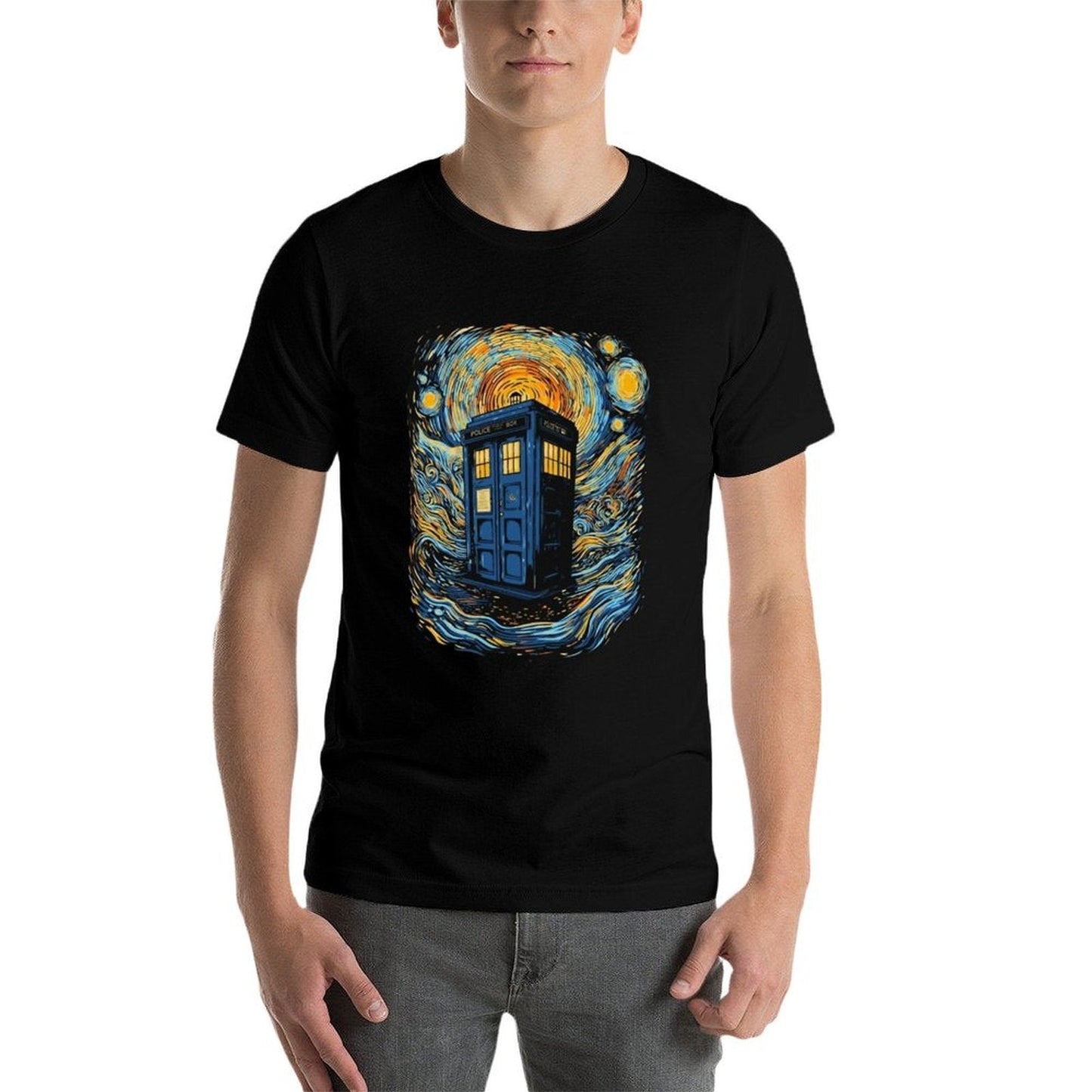 Starry Blue Box  Heathered Texture T-Shirt