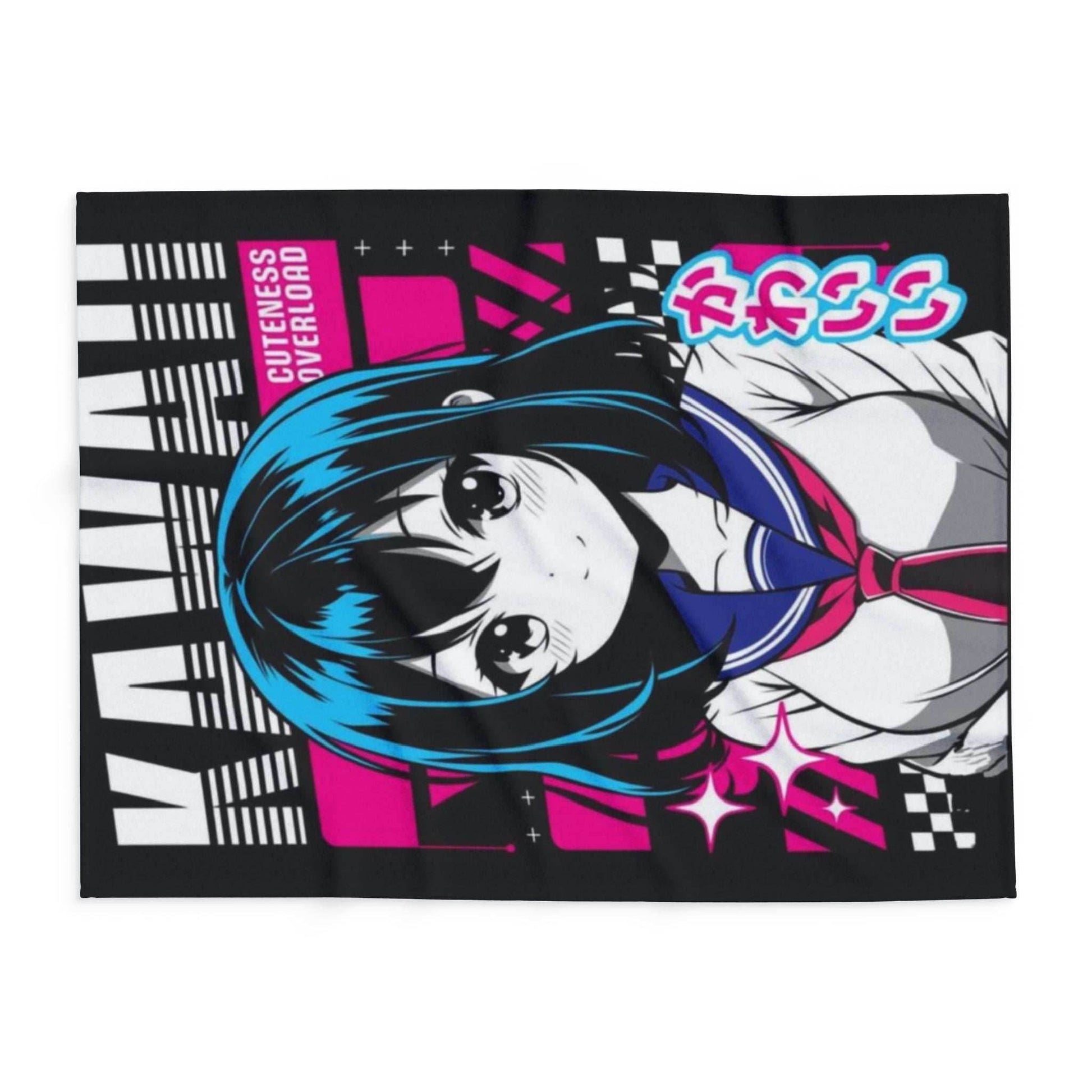 Kawaii Anime Arctic Fleece Blanket, Cozy Throw, Cute Decor, Modern Bedroom, Gift for Fans, Soft Snuggle Blanket - 30'' × 40''