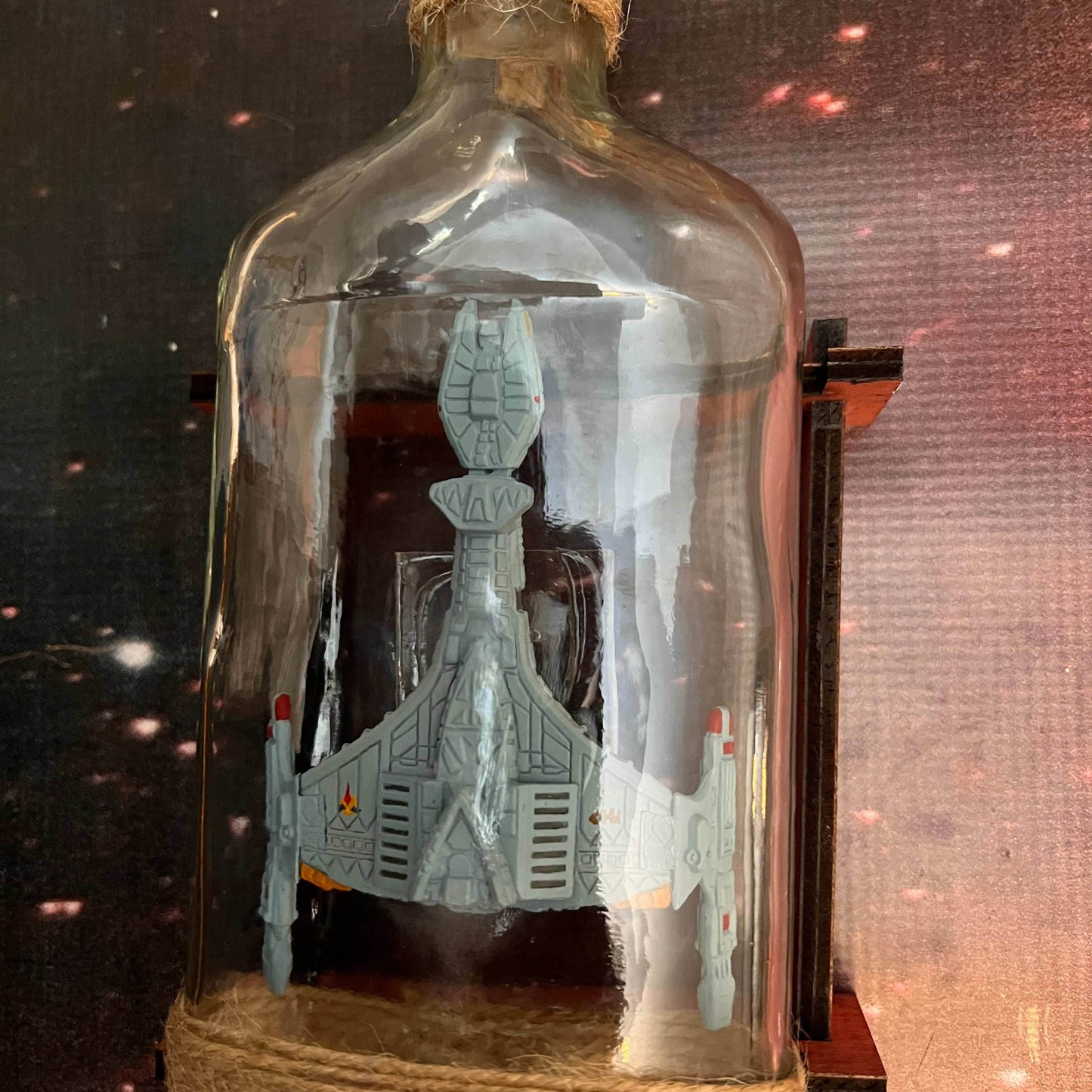 Star Trek Klingon Vorcha Cruiser Starship in a Bottle - 