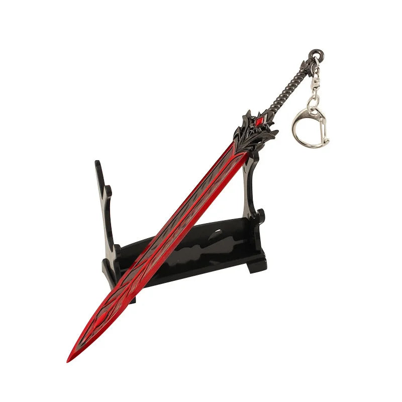 17cm Sura Sword Keychain Naraka: Bladepoint Game Peripherals All Metal Samurai Katana Weapon Model Crafts Accessoires Keychains