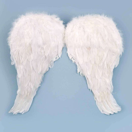 18" Feathered Angel Wings - White