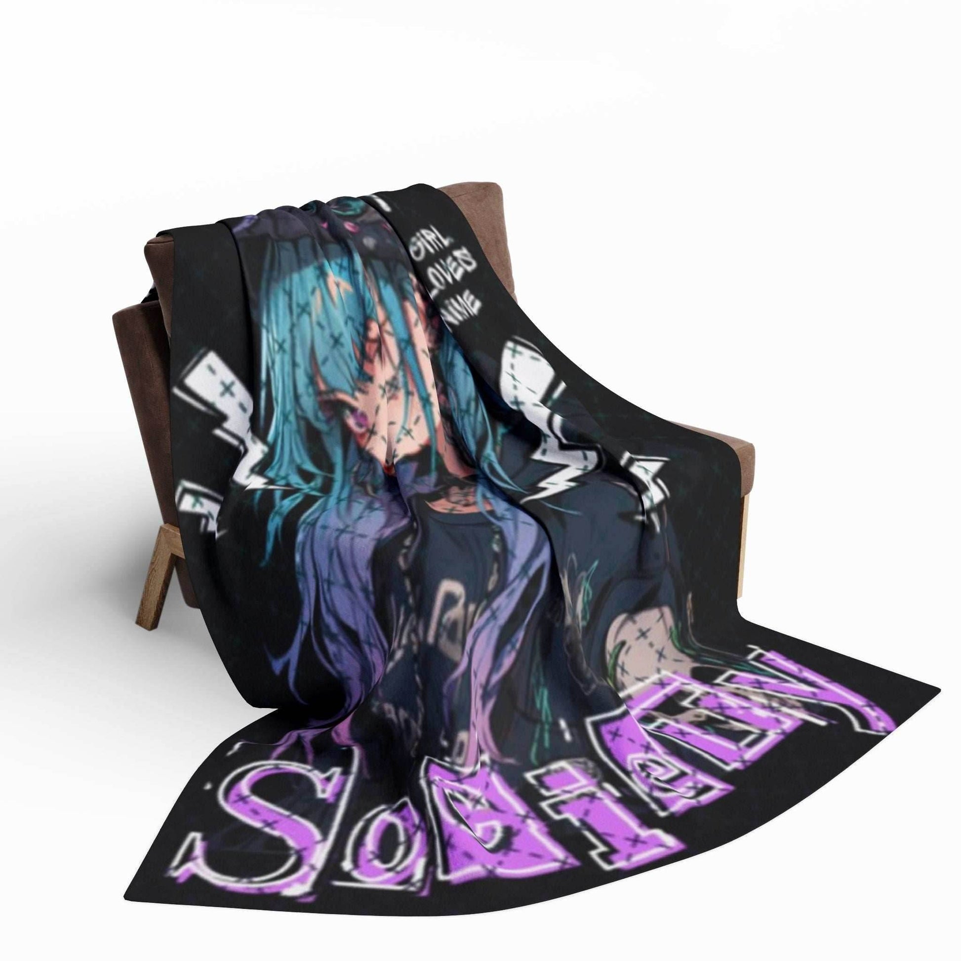 Anime Society Fleece Blanket, Cozy Throw Blanket, Warm Blanket, Gift for Anime Lovers, Home Decor, Bedroom Accessories - 30'' × 40''