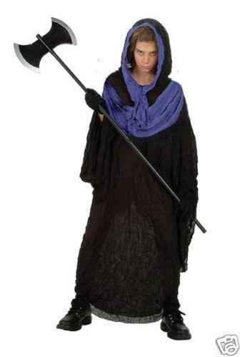 Boys Vengeance Horror Hooded Robe with Purple Collar Costume Medium