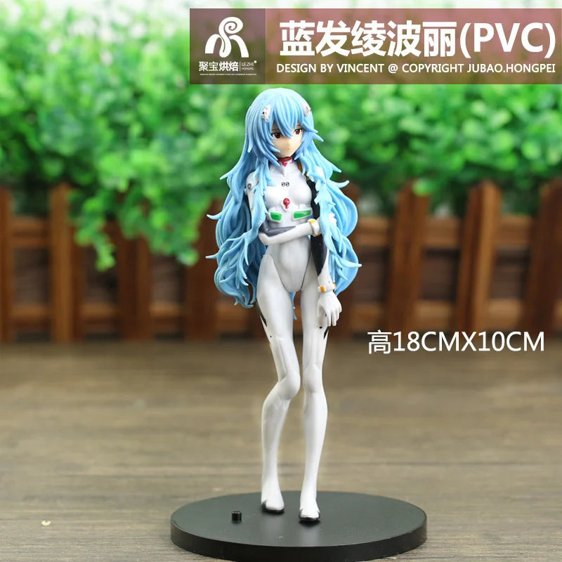 18cm New Anime Neon Genesis Evangelion Eva Ayanami Rei Kawaii Figure Pvc Model Toys Doll Collect Ornaments Gifts