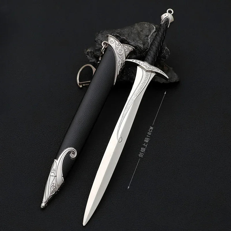 18cm Sting Sword Gondolin Hobbits Bilbo Baggins Medieval Knight Metal Samurai Sword Weapon Model Keychain Crafts Gifts Toys Boys