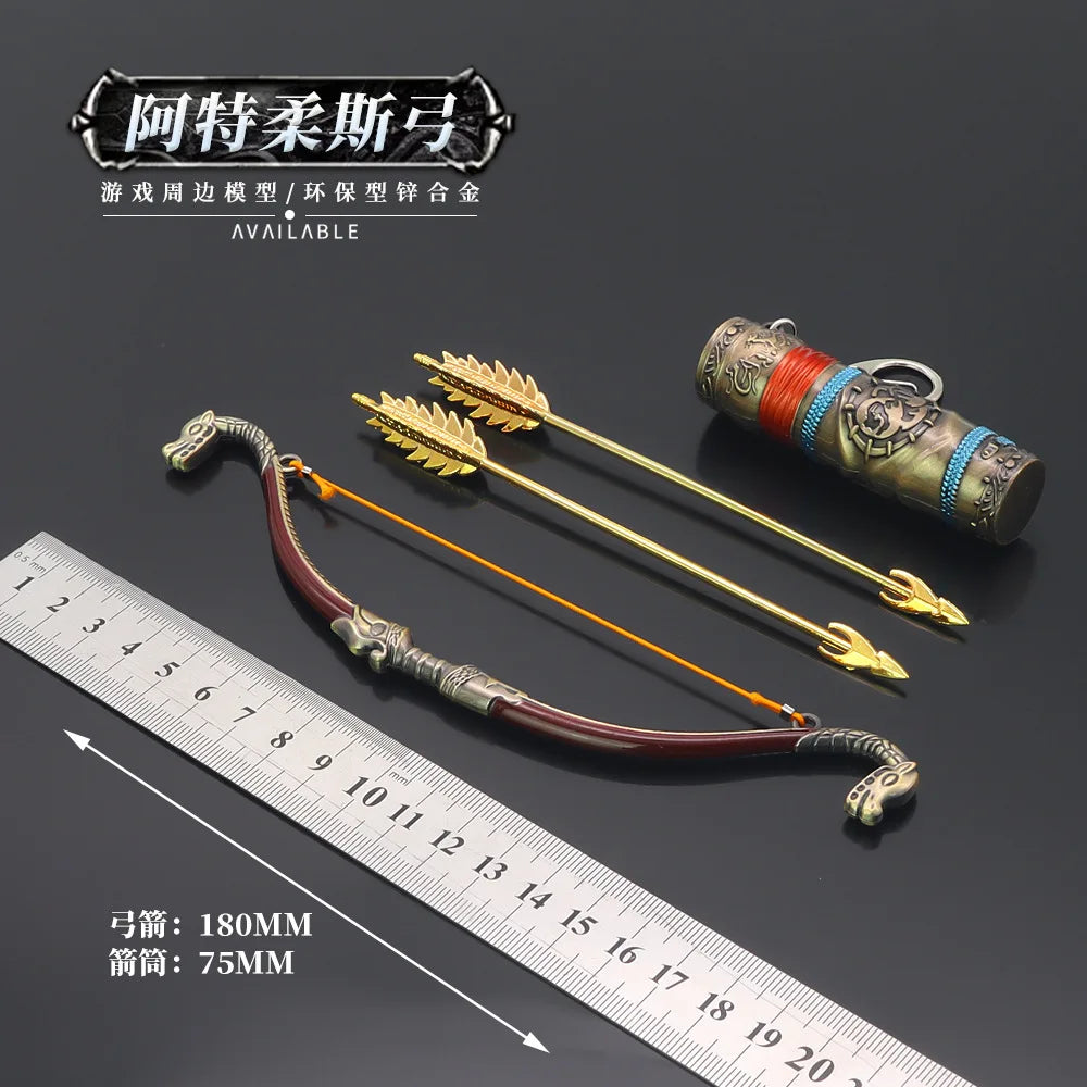 18cm Talon Bow and Arrow Keychain God of War Atreus Metal Weapons Models Game Peripherals Home Decoration Crafts Collection