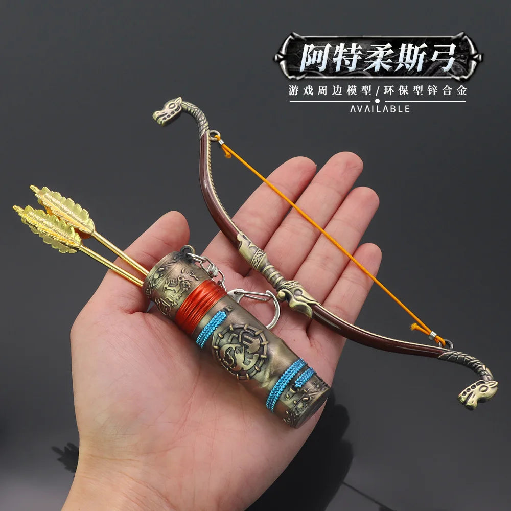 18cm Talon Bow and Arrow Keychain God of War Atreus Metal Weapons Models Game Peripherals Home Decoration Crafts Collection