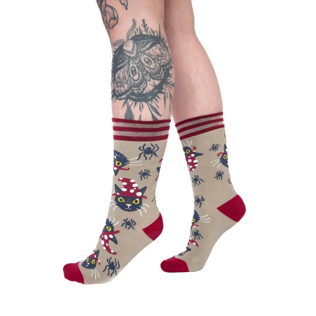Witchy Whiskers Crew Socks - 