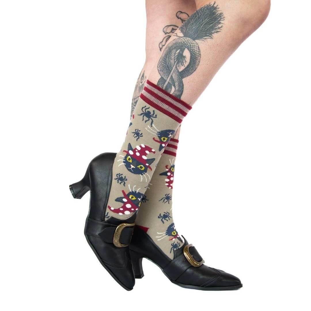 Witchy Whiskers Crew Socks - 