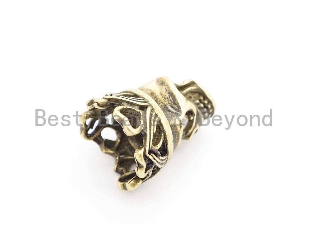 Antique Style King Crown Skull Bead, For 550 Paracord Survival Bracelet, Men's Bracelet Beads, Paracord KeyChain Beads, 24mm, 1pc, sku#Y132