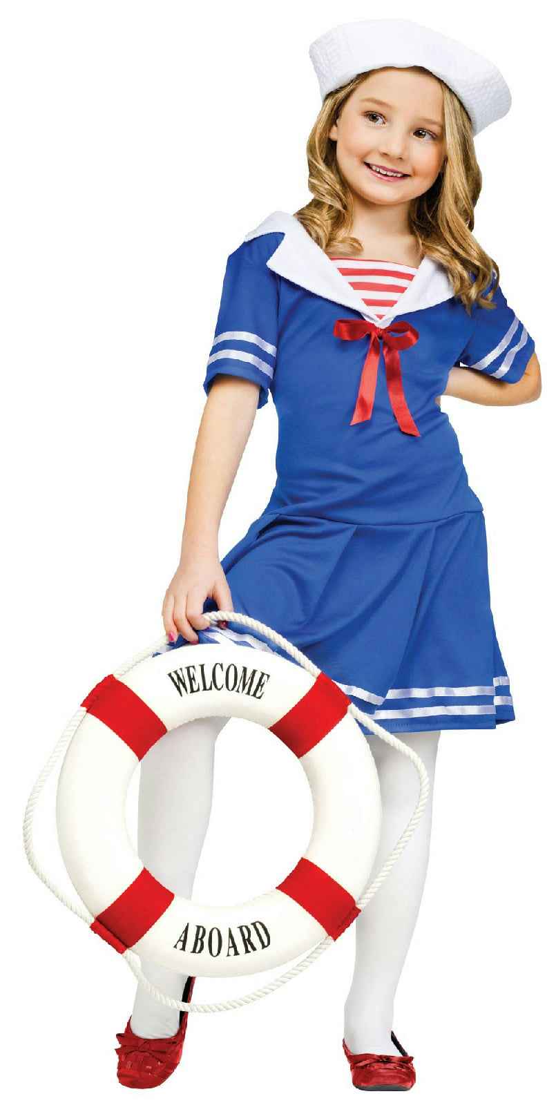 Sea Sweetie Sailor Girls Costume Dress and Hat Size Large 12-14