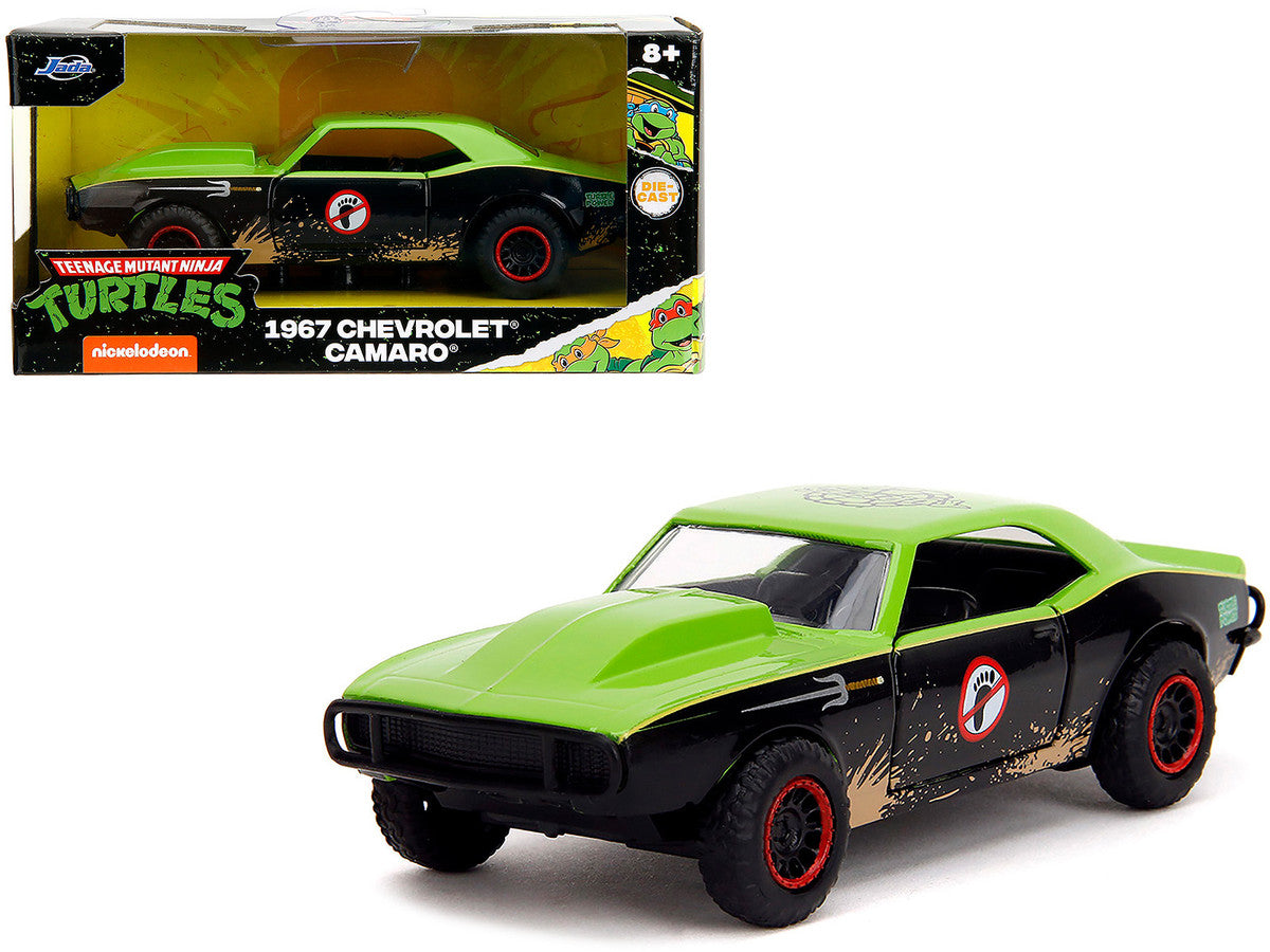 1967 Chevrolet Camaro "Teenage Mutant Ninja Turtles" Black and Green (Dirty) "Hollywood Rides" Series 1/32 Diecast Model Car by Jada