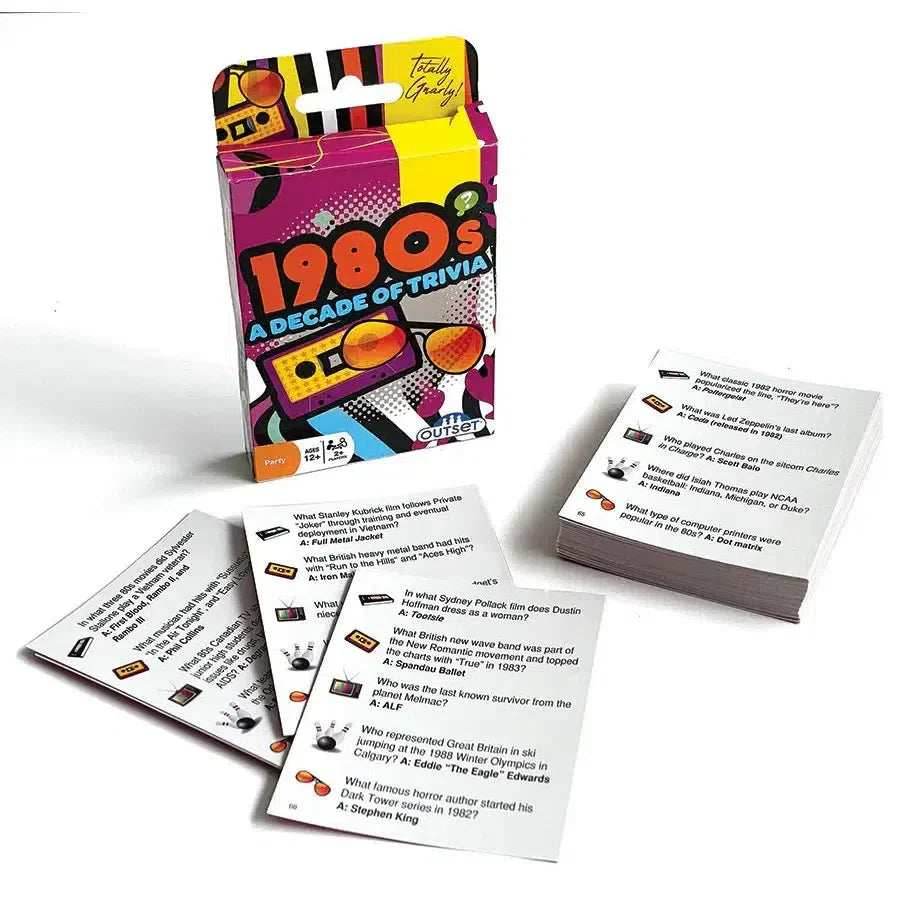 1980s A Decade of Trivia Card Game Outset - 