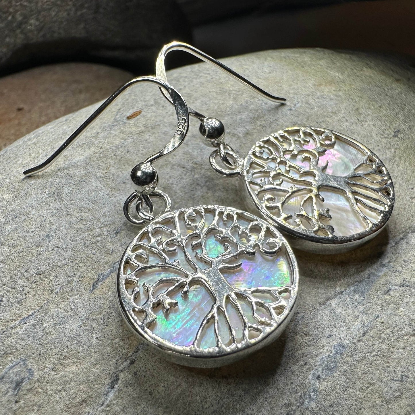 Veronica Tree of Life Earrings - Abalone Shell