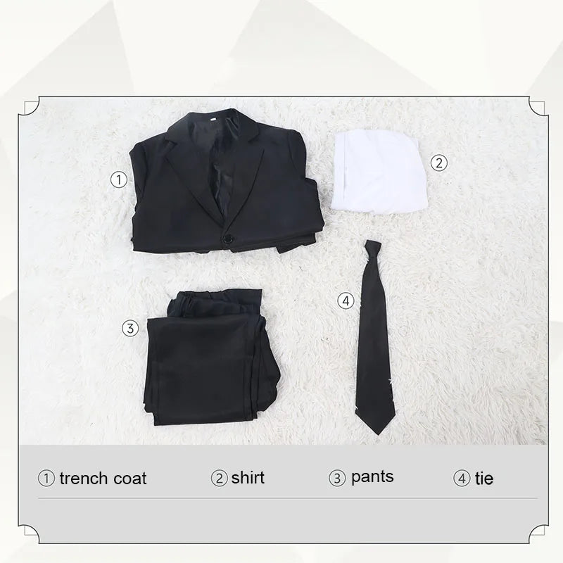 Makima Cosplay Costume Wig Women Men Trench Coat Jacket Black Suit Uniform Halloween Carnival Party Anime Outfits