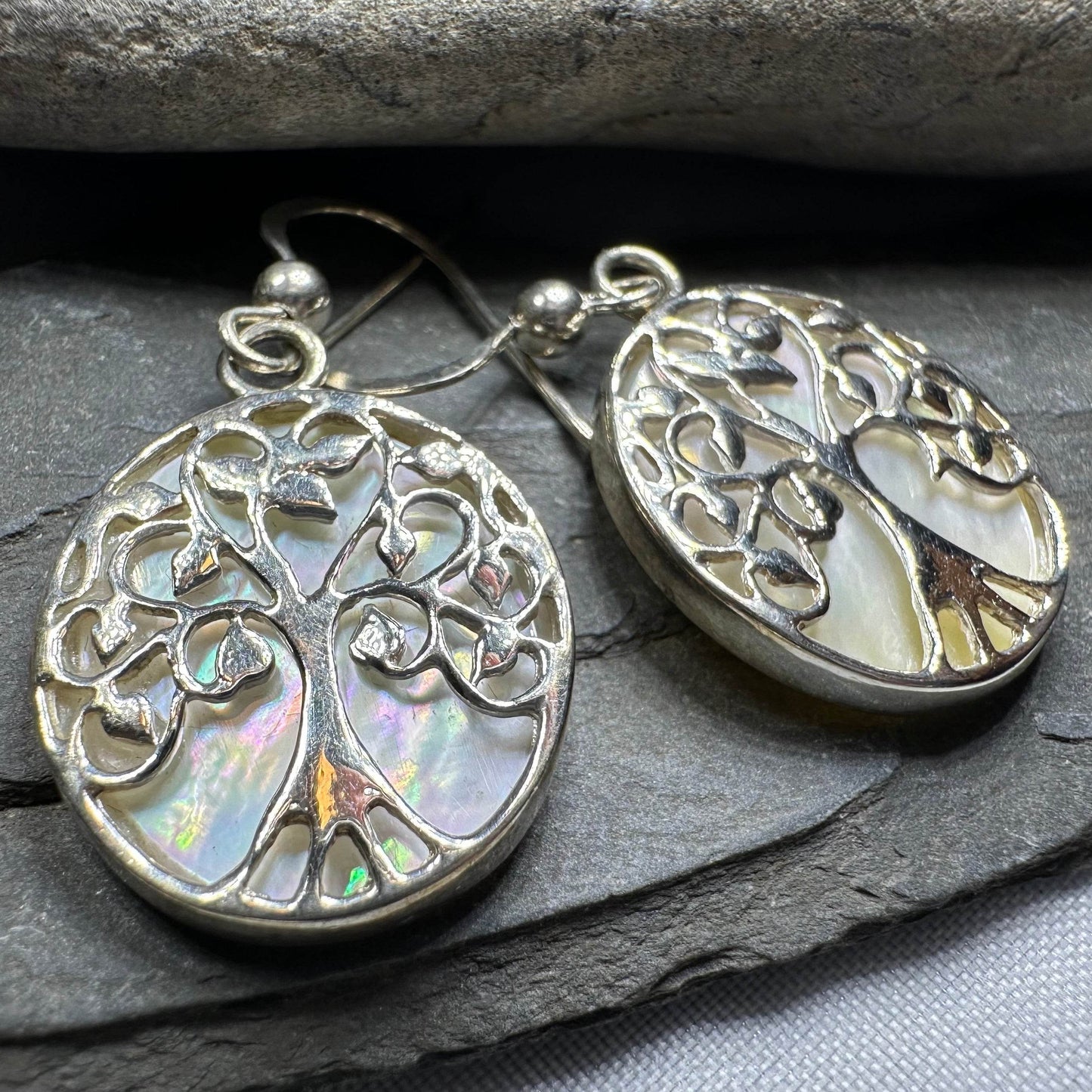 Domhainn Tree of Life Earrings - Abalone Shell