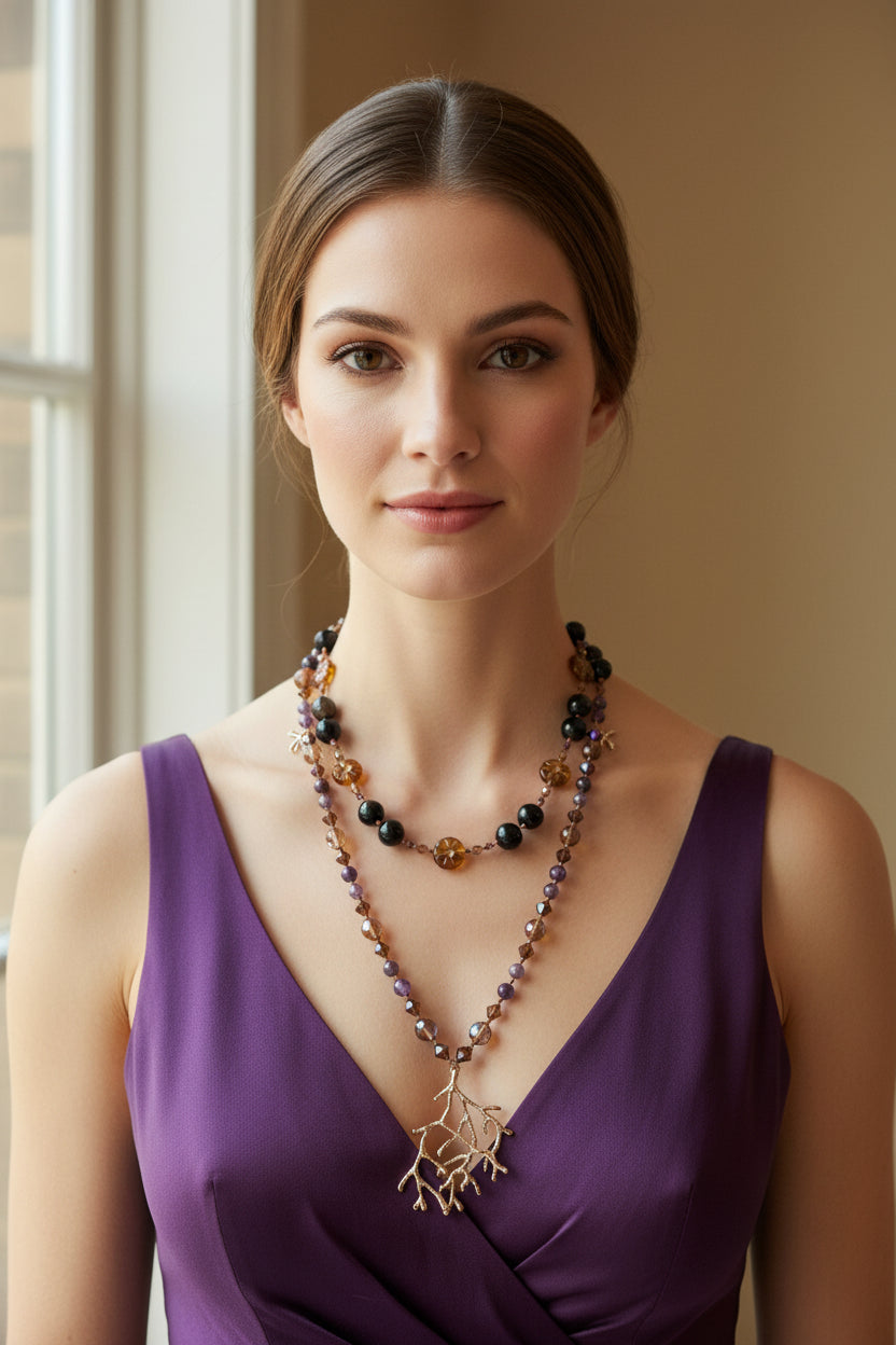 Amethyst Larksong Long Necklace