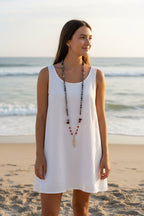 Golden Feather Long Necklace