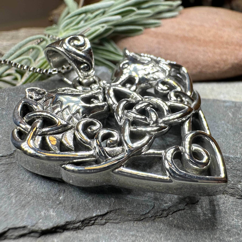 Celtic Wolf Love Necklace - 18