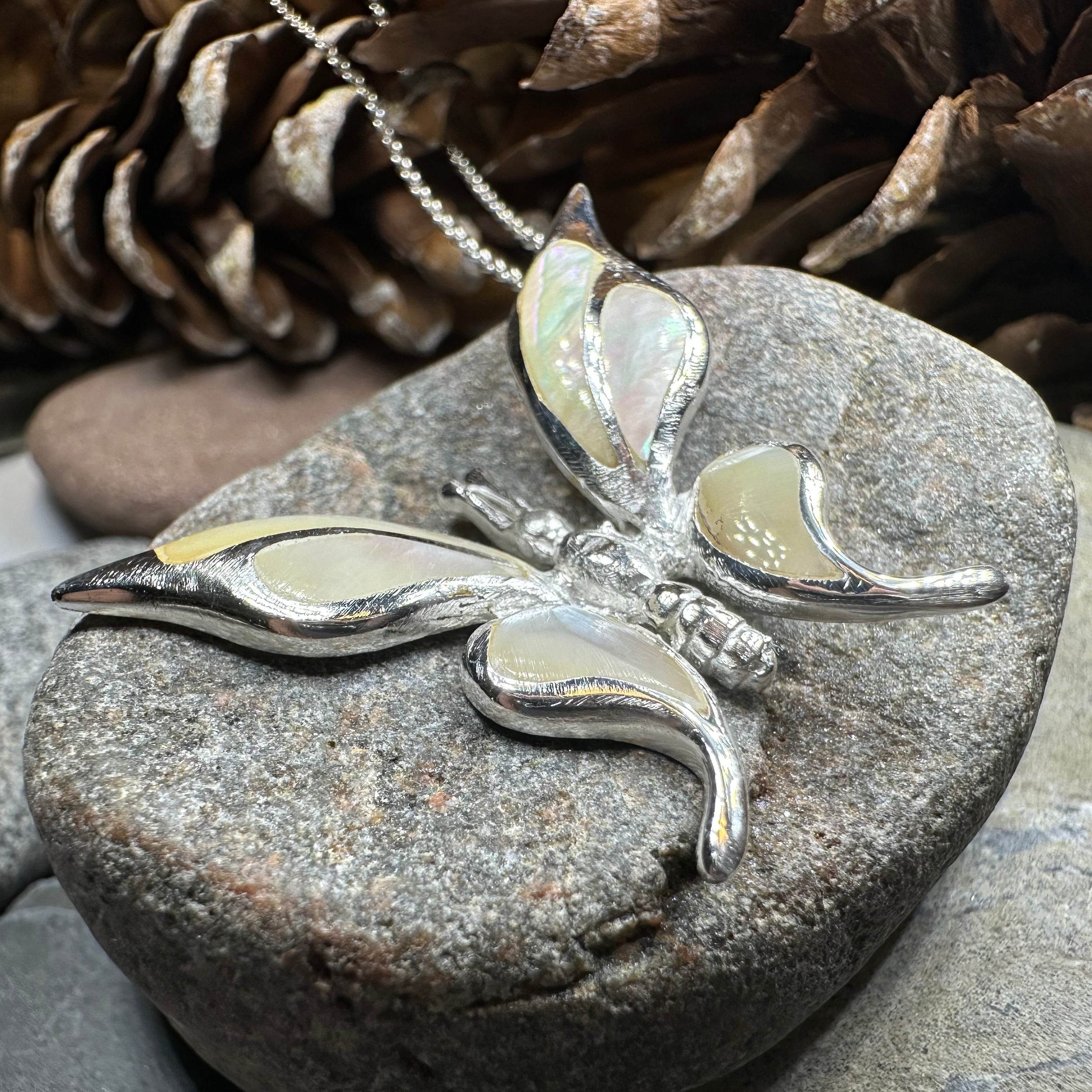Brooke Butterfly Necklace - abalone shell