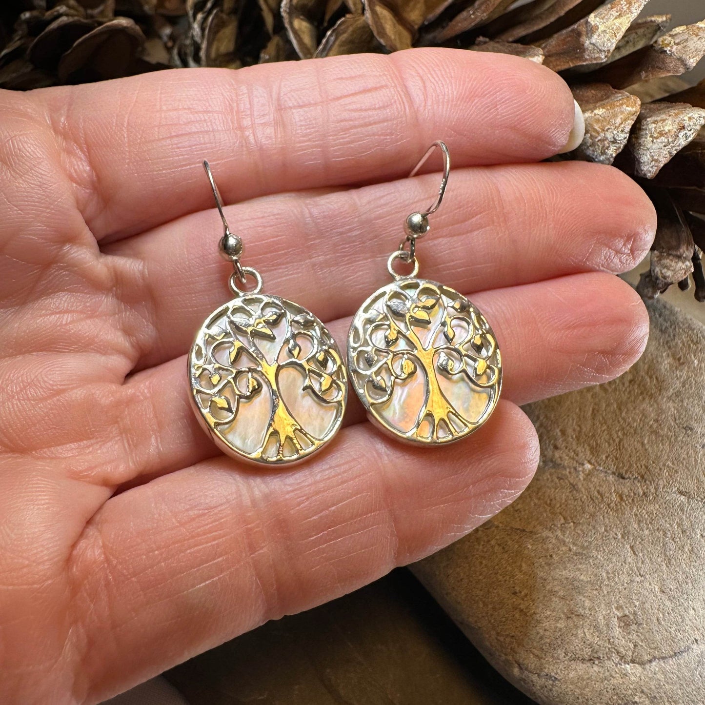 Domhainn Tree of Life Earrings - Abalone Shell
