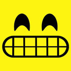 Emoticon Grinning Smile Face Mens T-shirt - Heather Grey / Mens Small