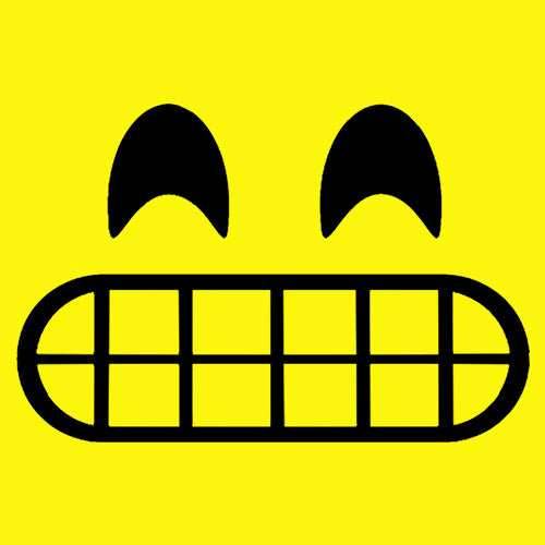 Emoticon Grinning Smile Face Mens T-shirt - Heather Grey / Mens Small